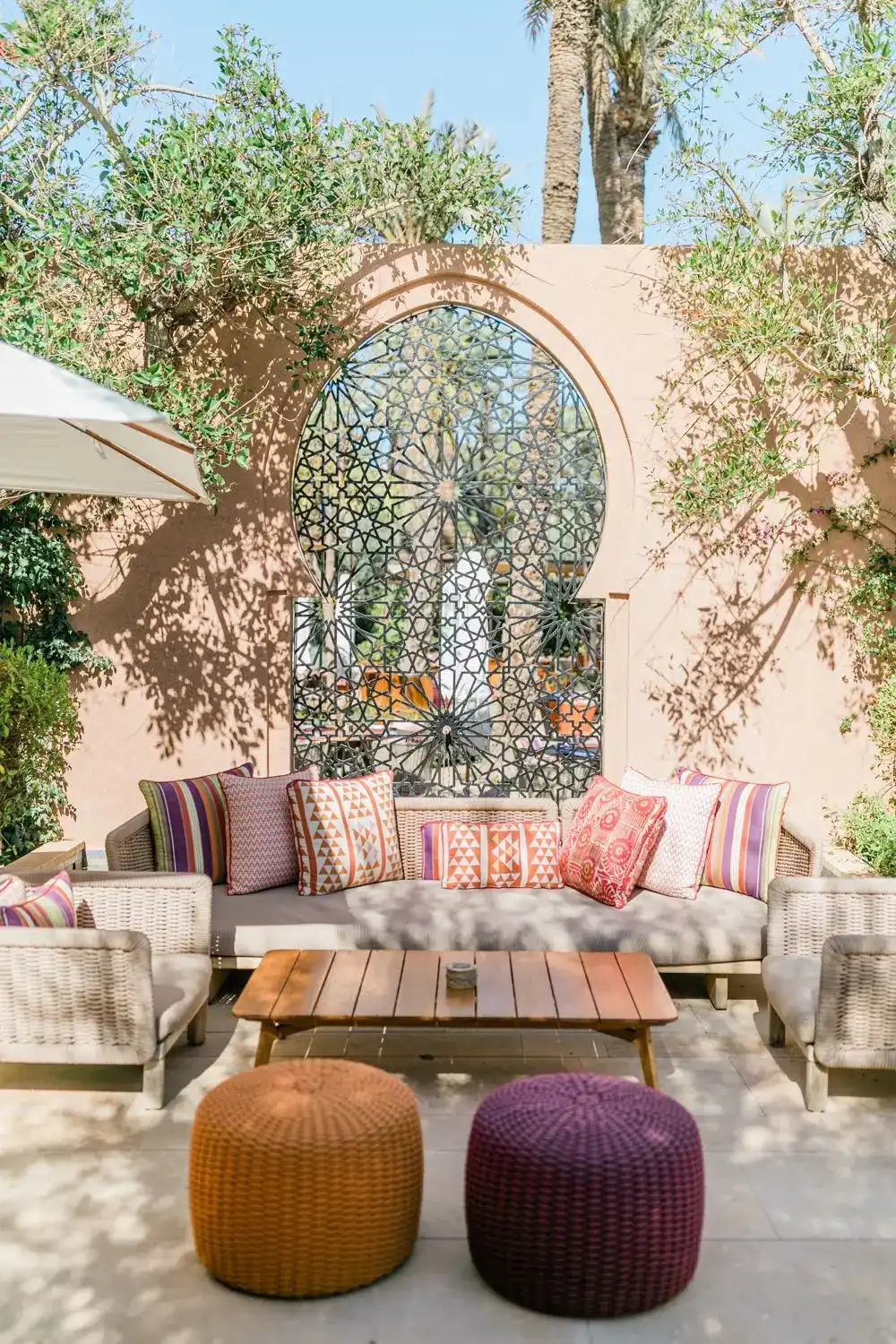 Outdoor lounge at Royal Mansour, Marrakech