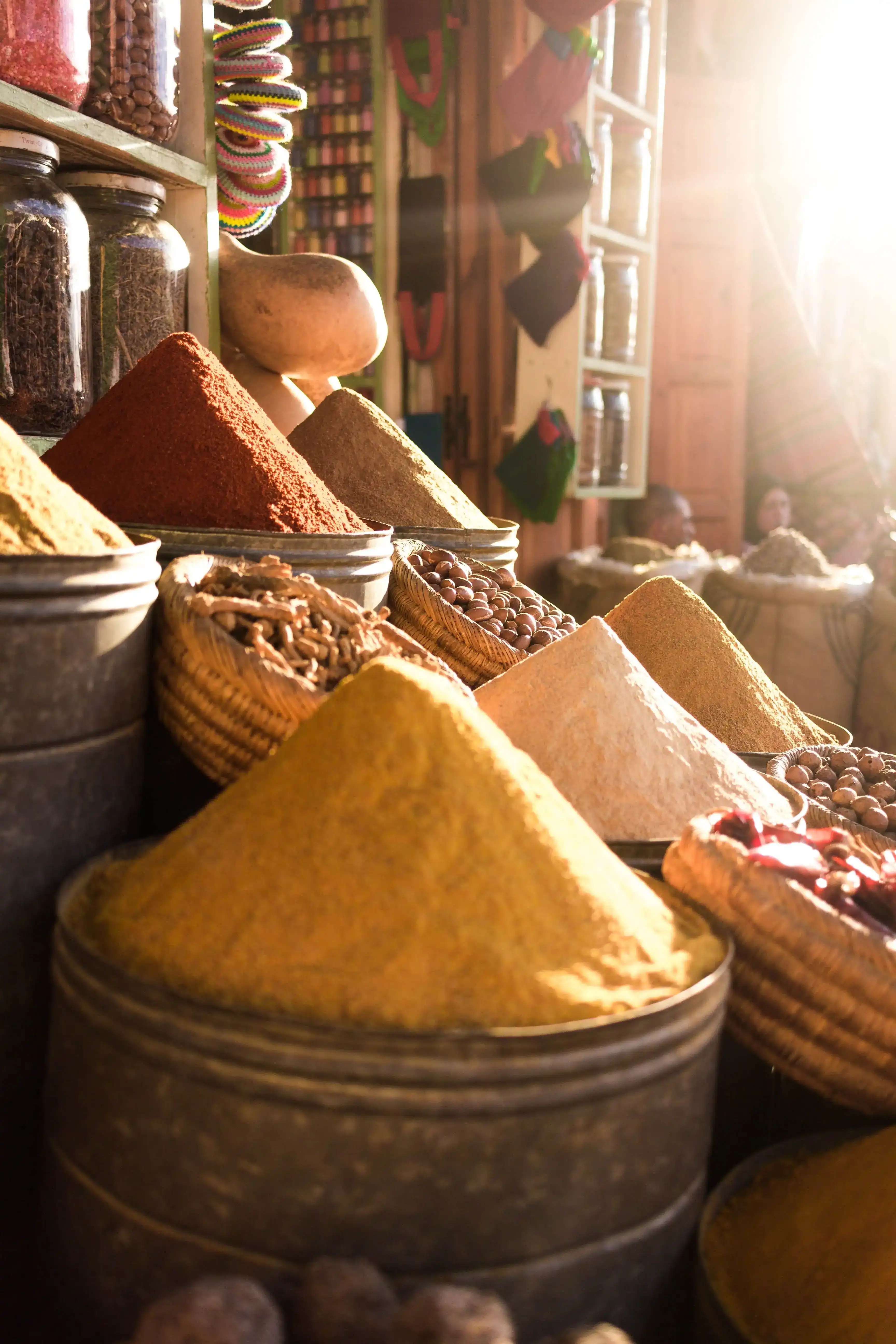 Moroccan spices in market