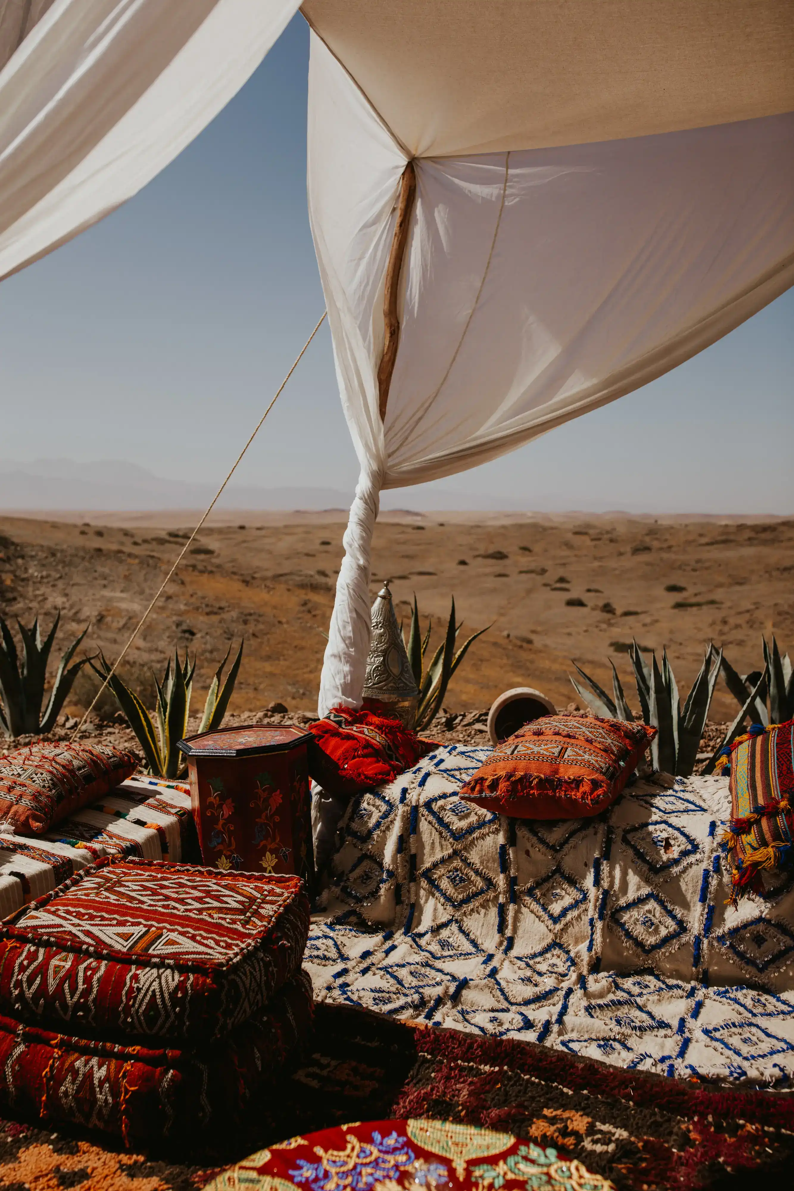 Traditional tent in moroccan desert
