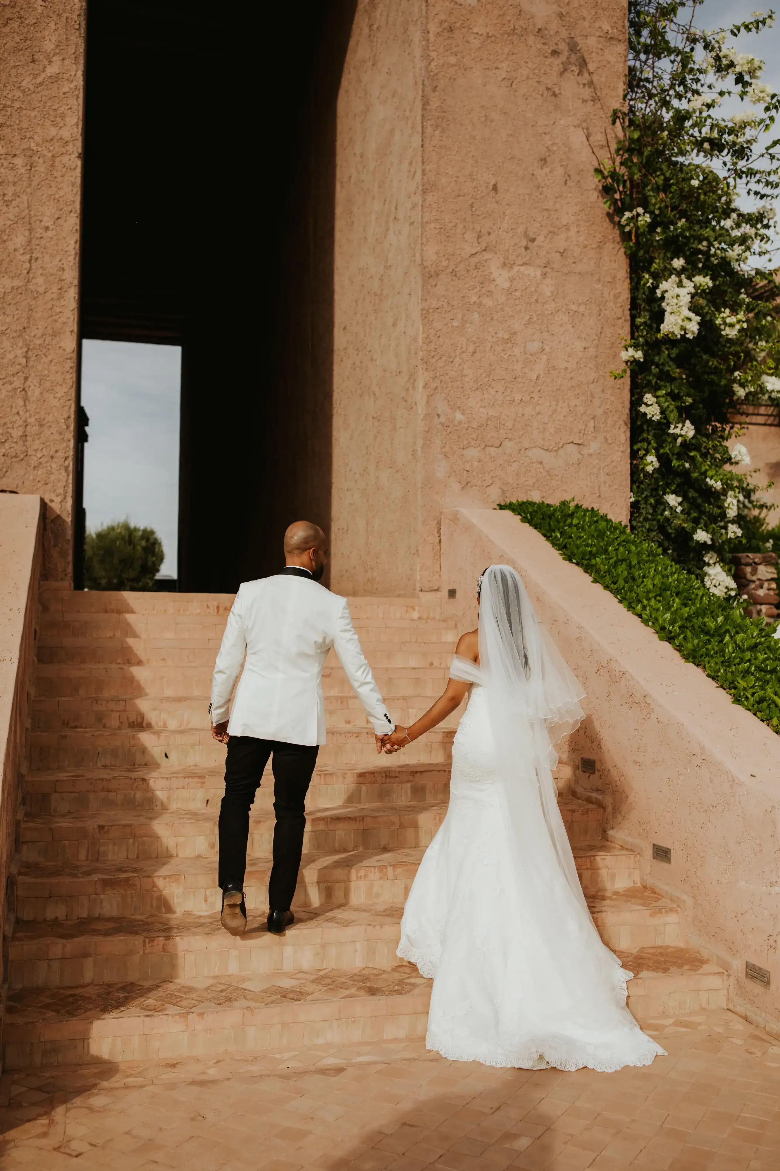 Couple holding hands in Marrakech venue
